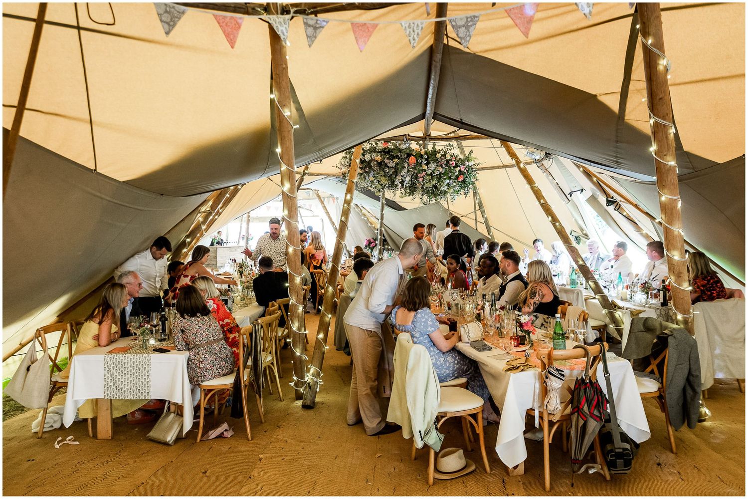 Interior photograph of the marquee at the Holywell Estate