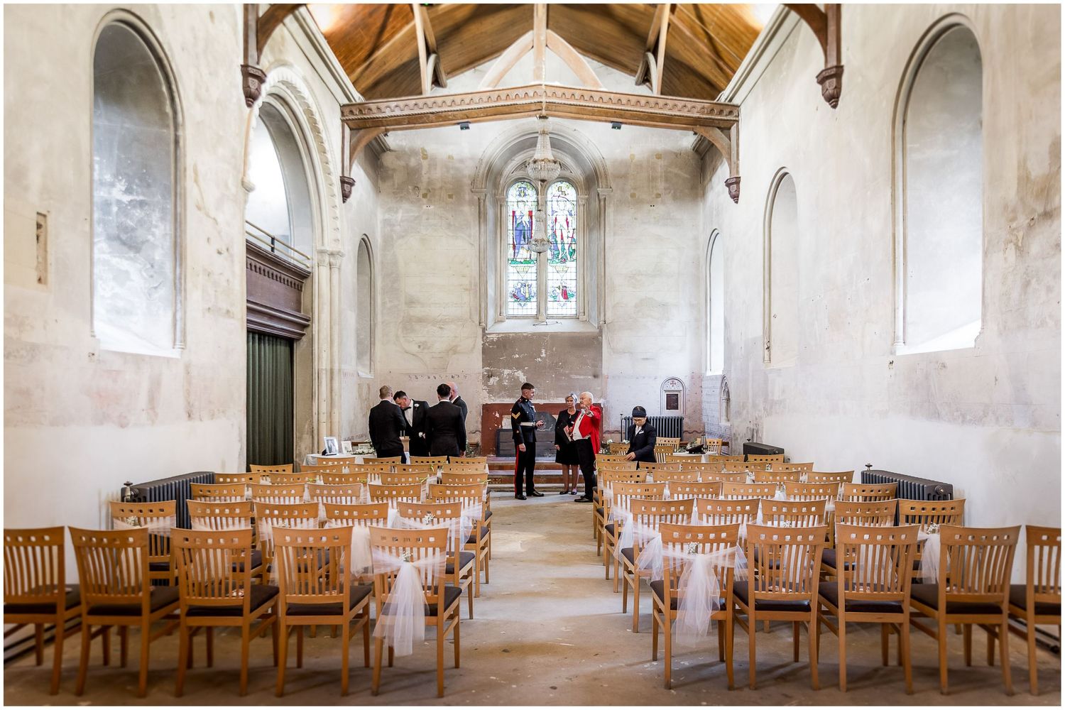 Interior view of the wedding chapel at the Elvetham in Hampshire