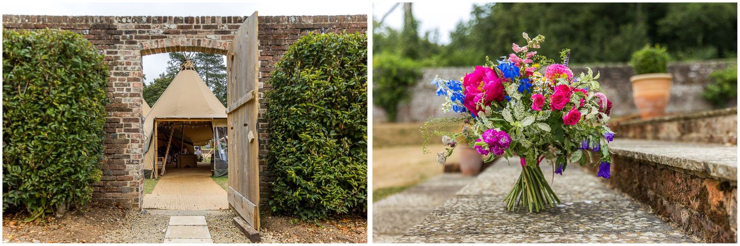 Detail photographs of the gardens of the Meon Valley wedding reception venue