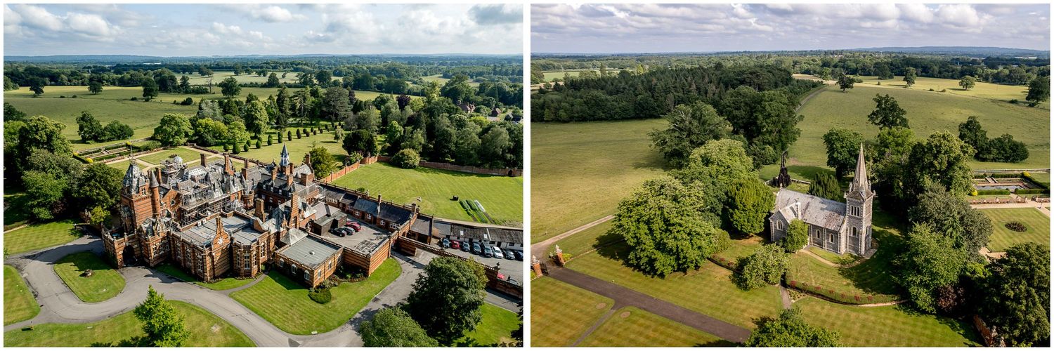 Drone photography of the Elvetham Hotel in Hampshire