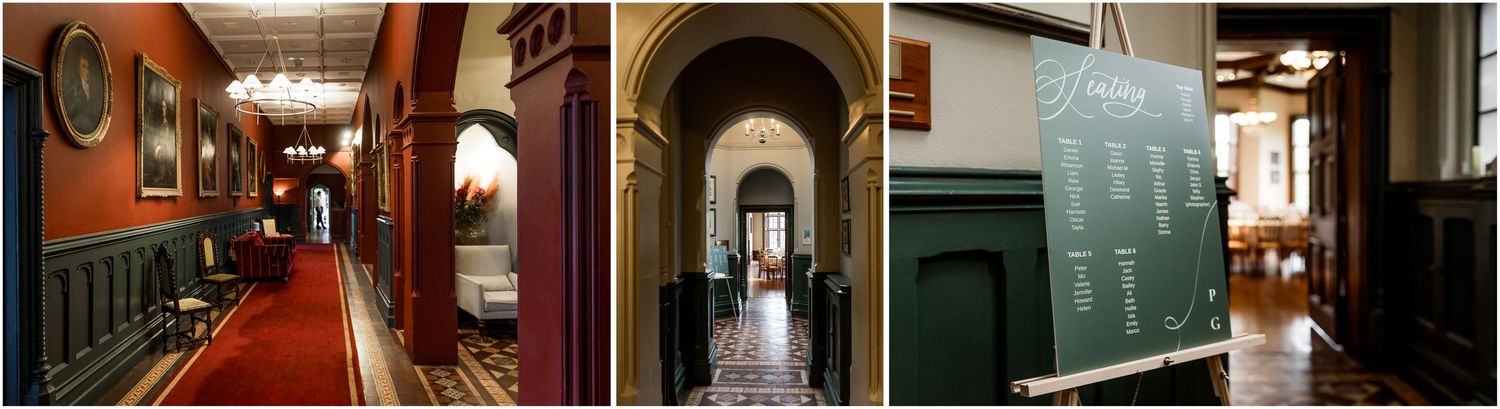 Long hallways with polished floors and warm lighting connect different sections of a modern building interior at The Elvetham
