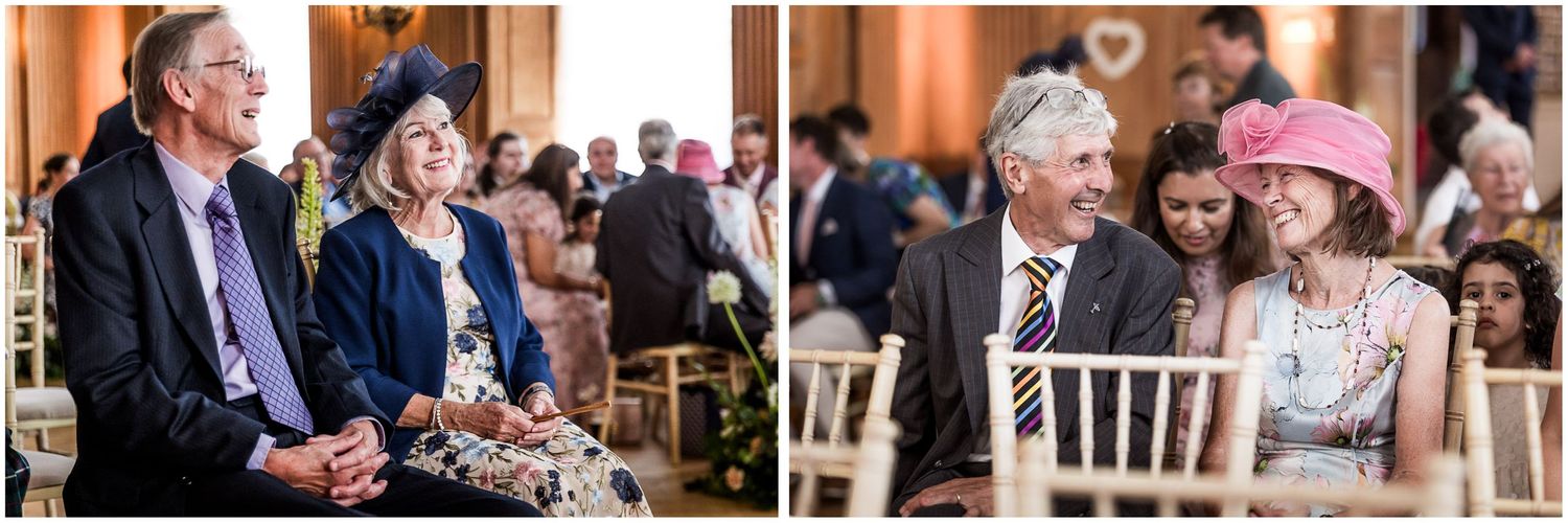 Documentary wedding photography at Walhampton School near Lymington as guests await the start of the ceremony.