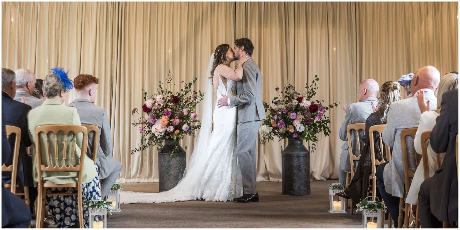 Wedding photography in Hampshire's Clock Barn venue