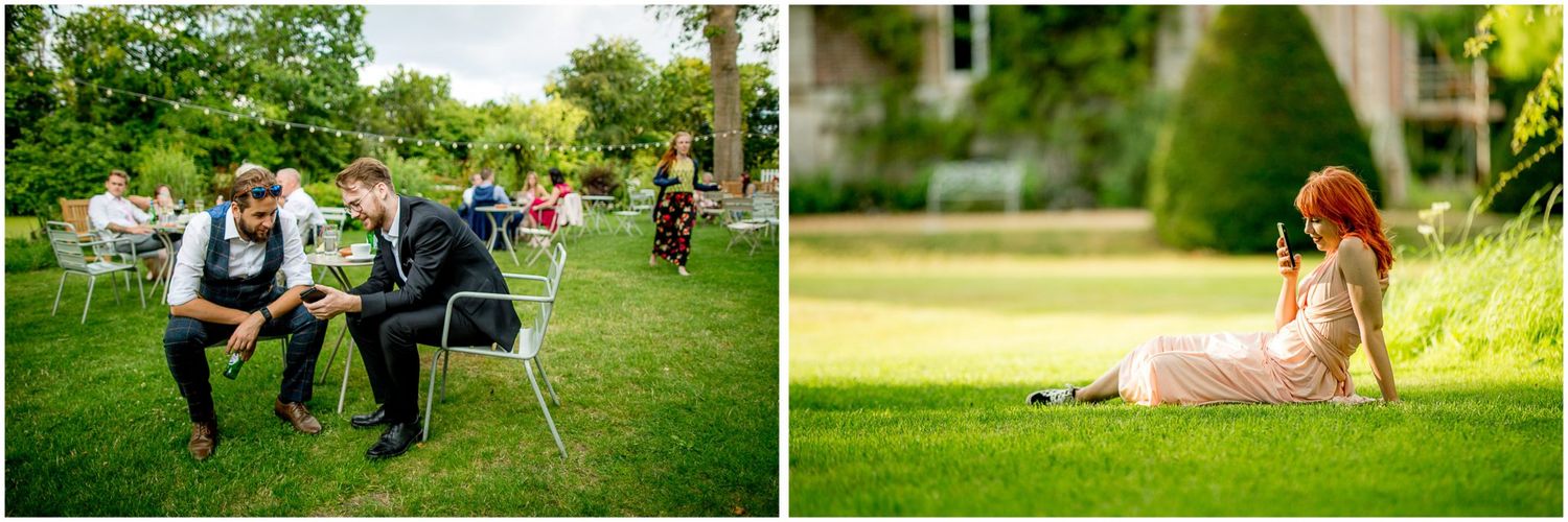 A collection of outdoor lifestyle photos showing people enjoying activities in green natural settings and parks.