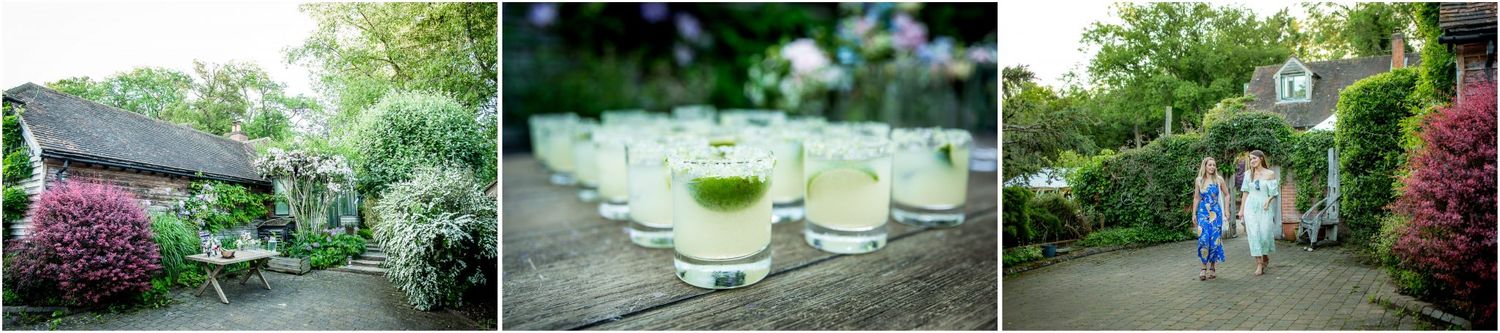 Garden wedding venue with lush greenery and outdoor seating arrangements.