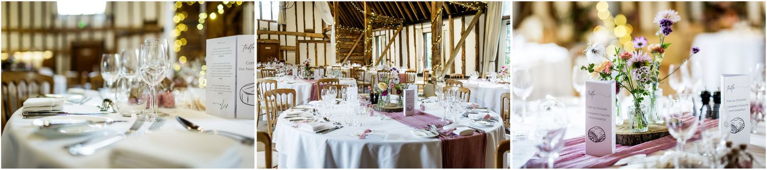 Wedding breakfast table details