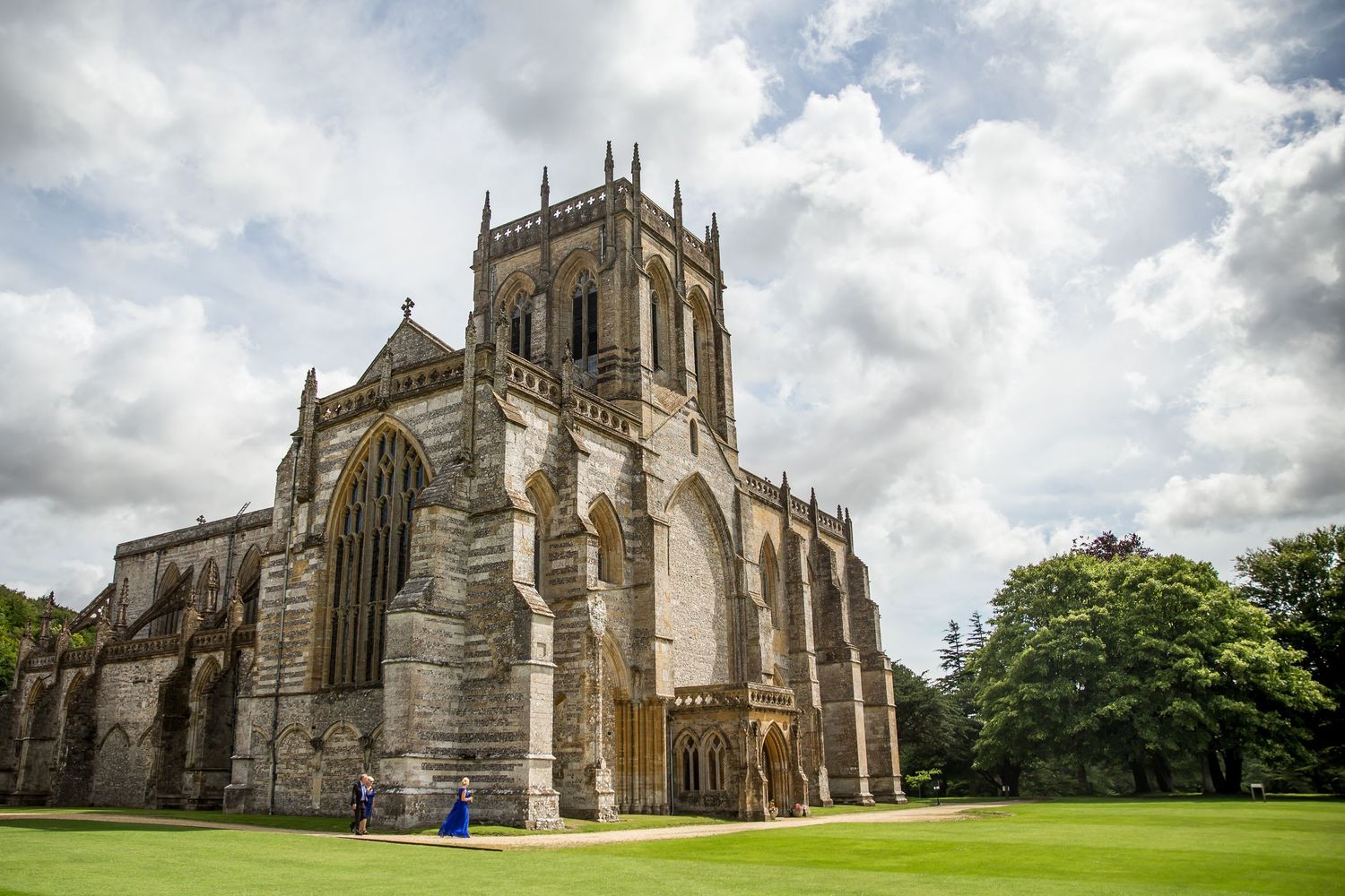 A dramatic architectural photograph of Milton Abbey, Dorset wedding venue