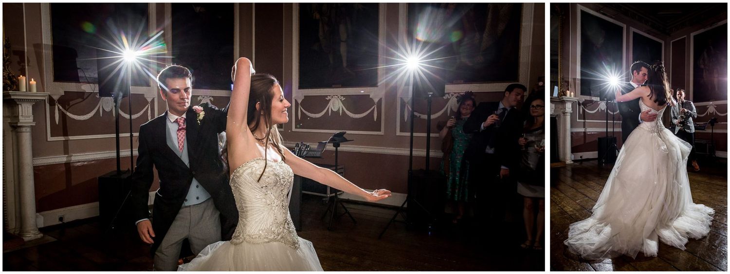 A wedding celebration sequence showing dancing, sparklers, and elegant reception moments in a dimly lit venue.