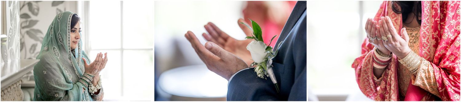 Close-up details of wedding moments with delicate lace and floral elements.