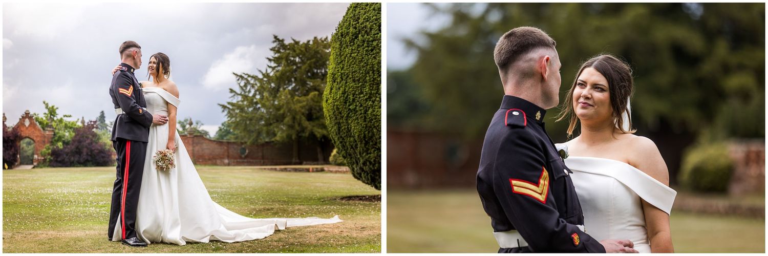 Couple portraits in the grounds of The Elvetham wedding venue in Hampshire