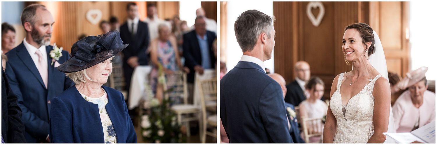 Candid photography during a wedding ceremony at Walhampton School in the New Forest