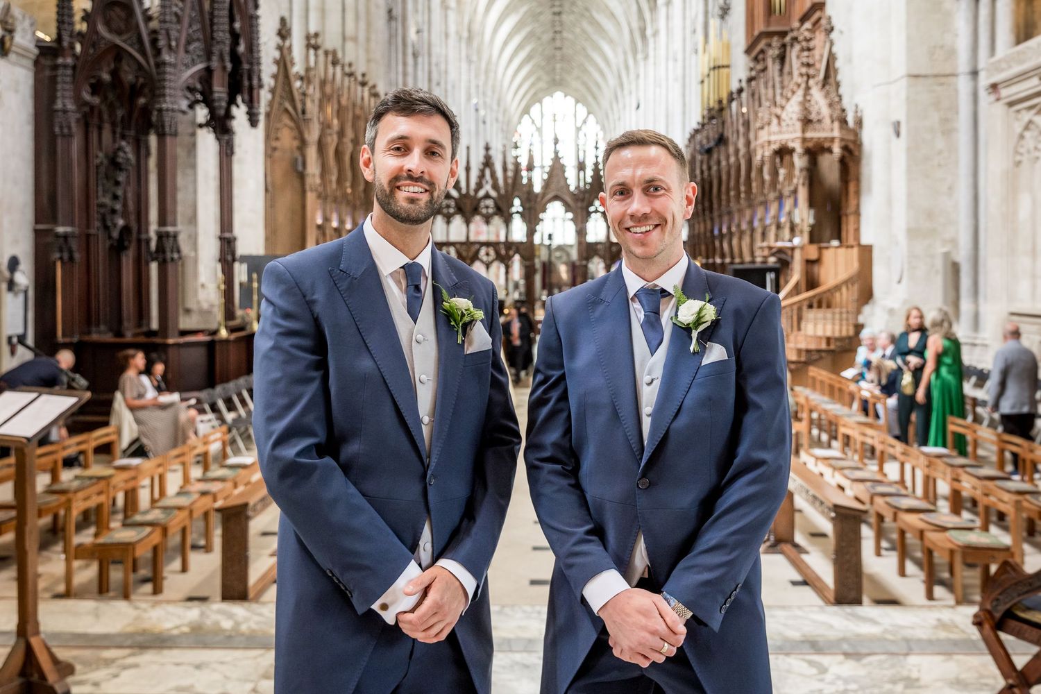 Elegant cathedral interior with vaulted ceilings and ornate Gothic architecture.