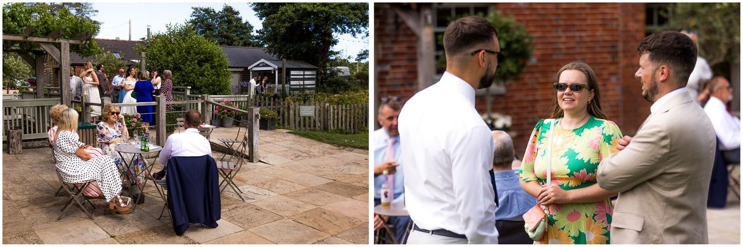 Documentary wedding photography of guests at Sopley Mill