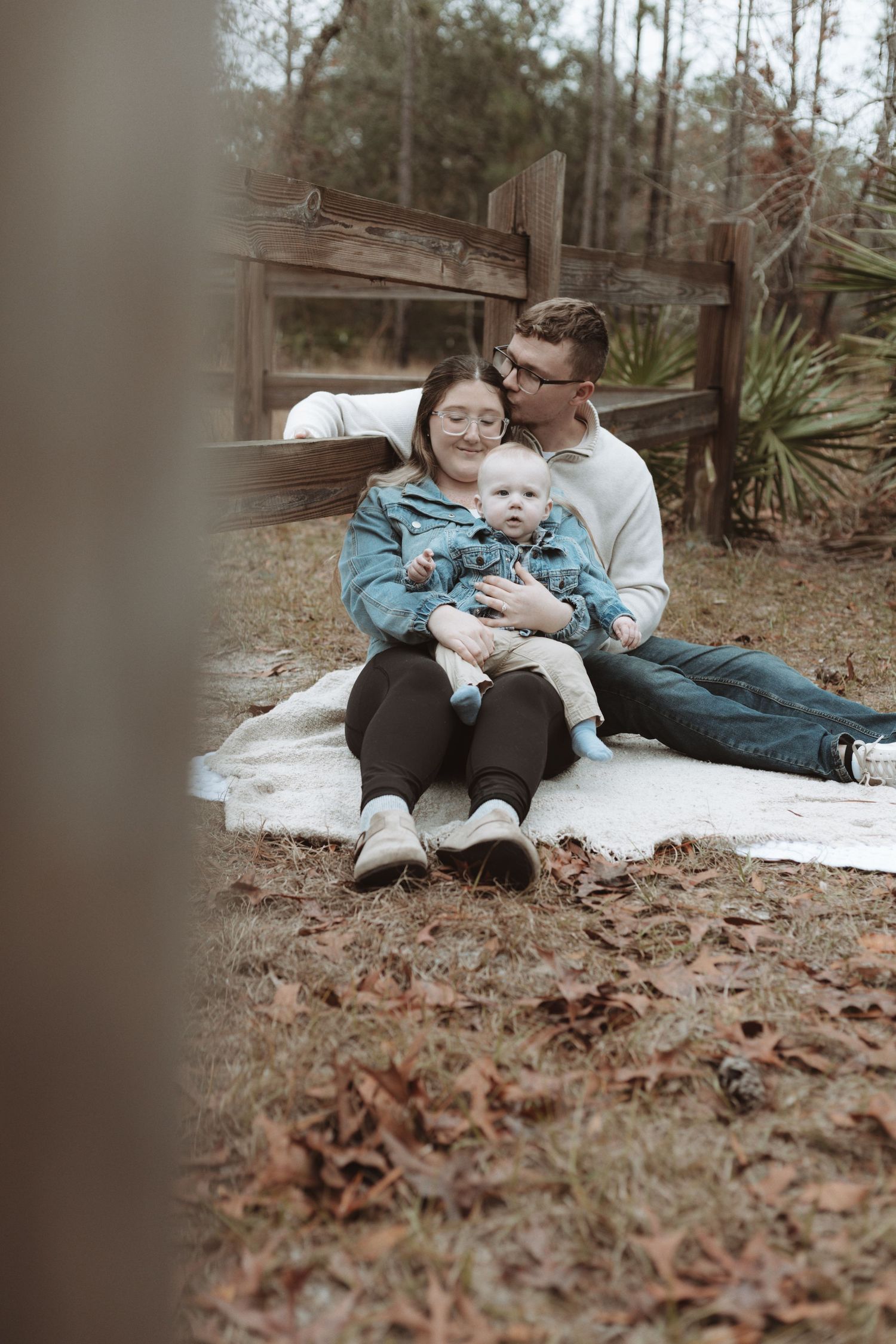 Family session in a field