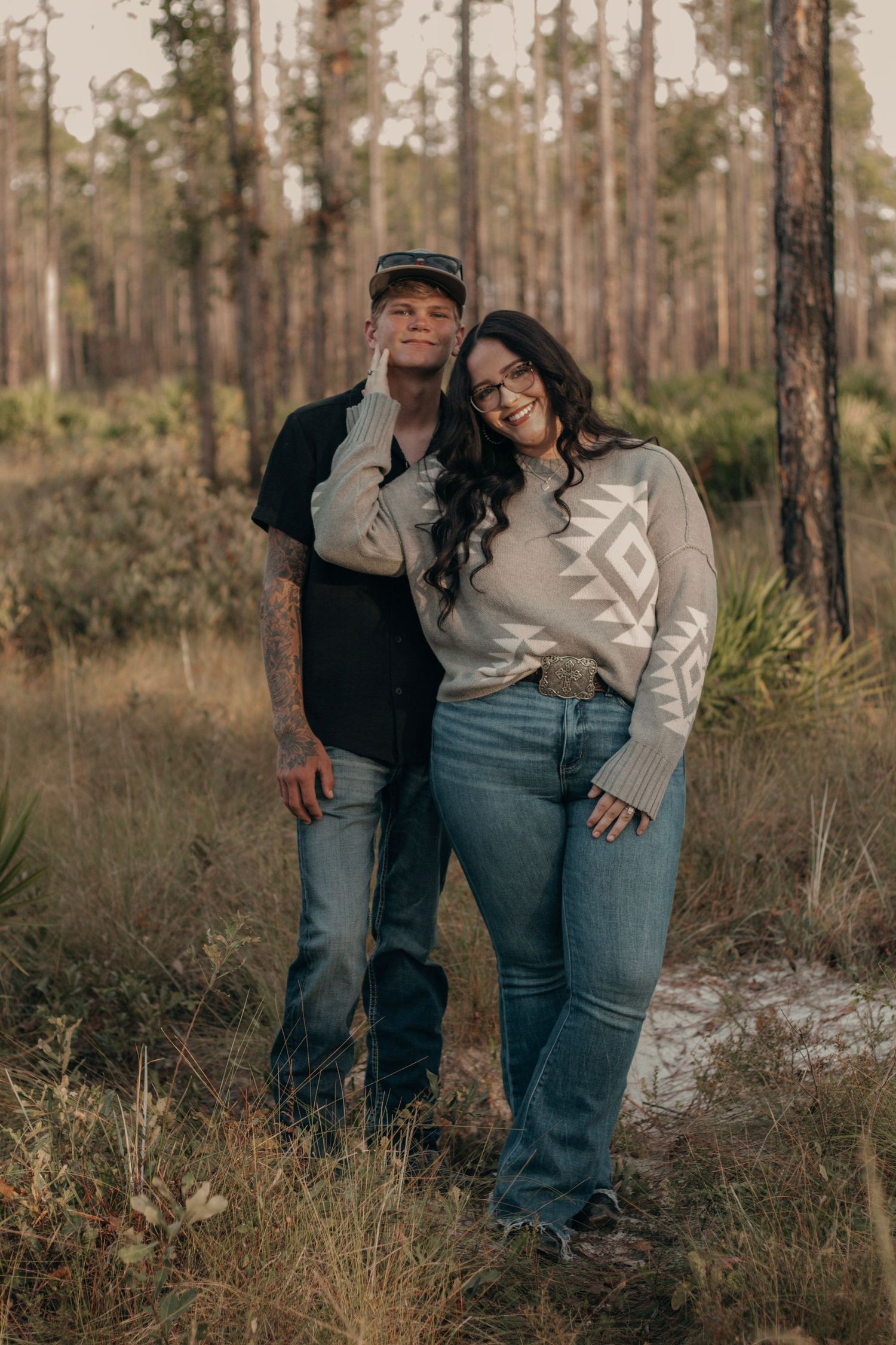 Couple session in a field setting