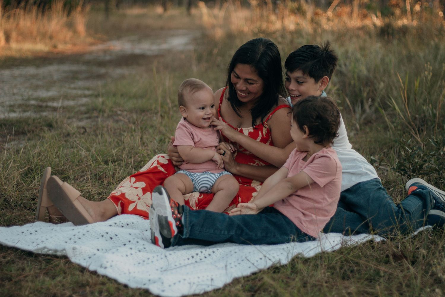 Family Session In a field setting