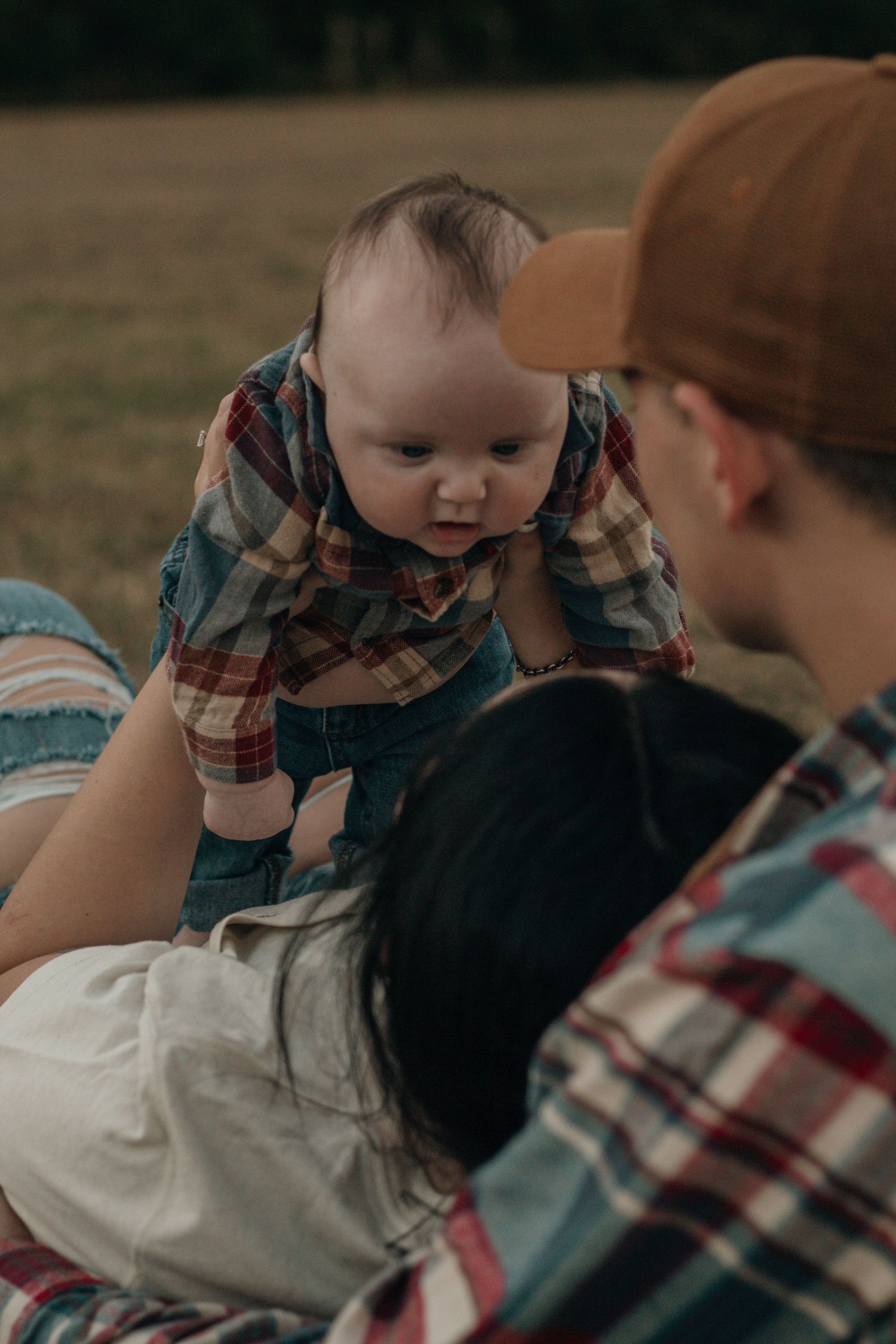 Family Session in a field setting.