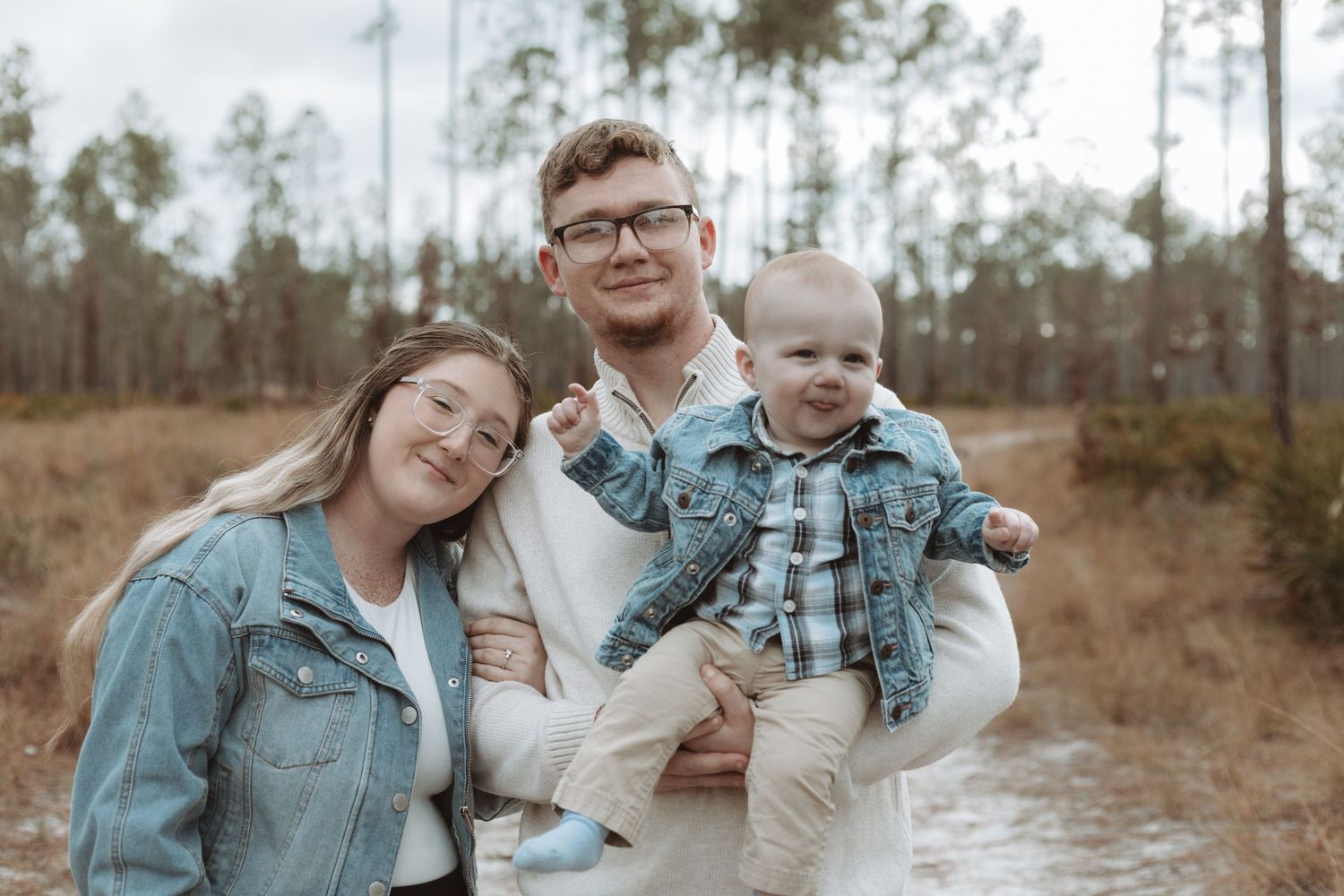 Family session in a field