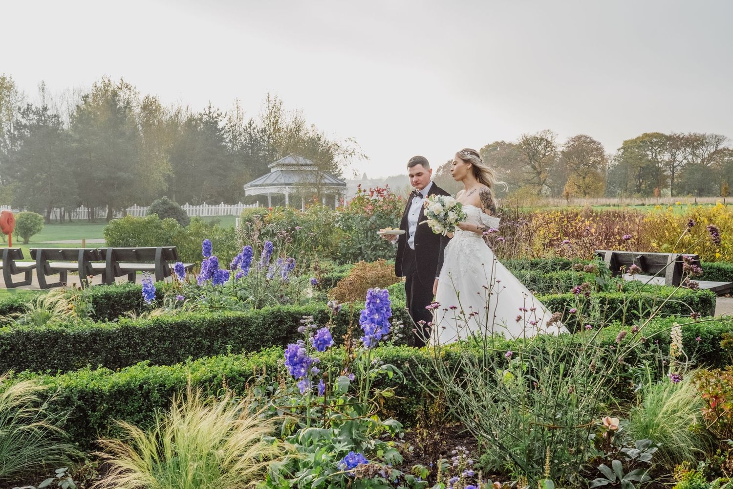 bride and groom enjoying some time alone