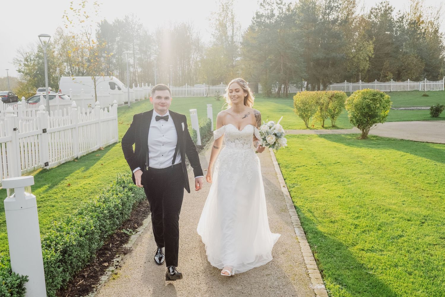 bride and groom enjoying some time alone