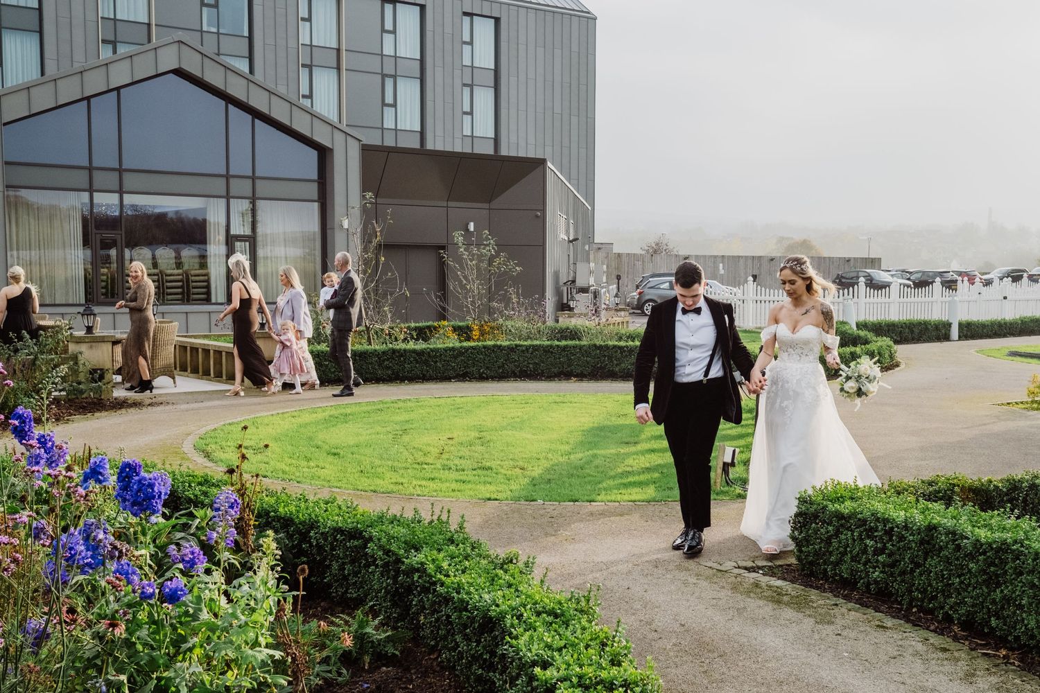 bride and groom enjoying some time alone