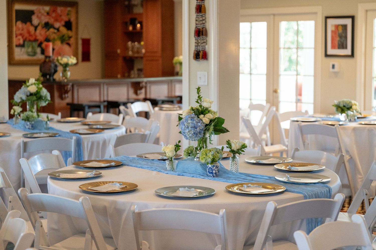 Place settings at a luncheon for Miss America in Hoover, AL.