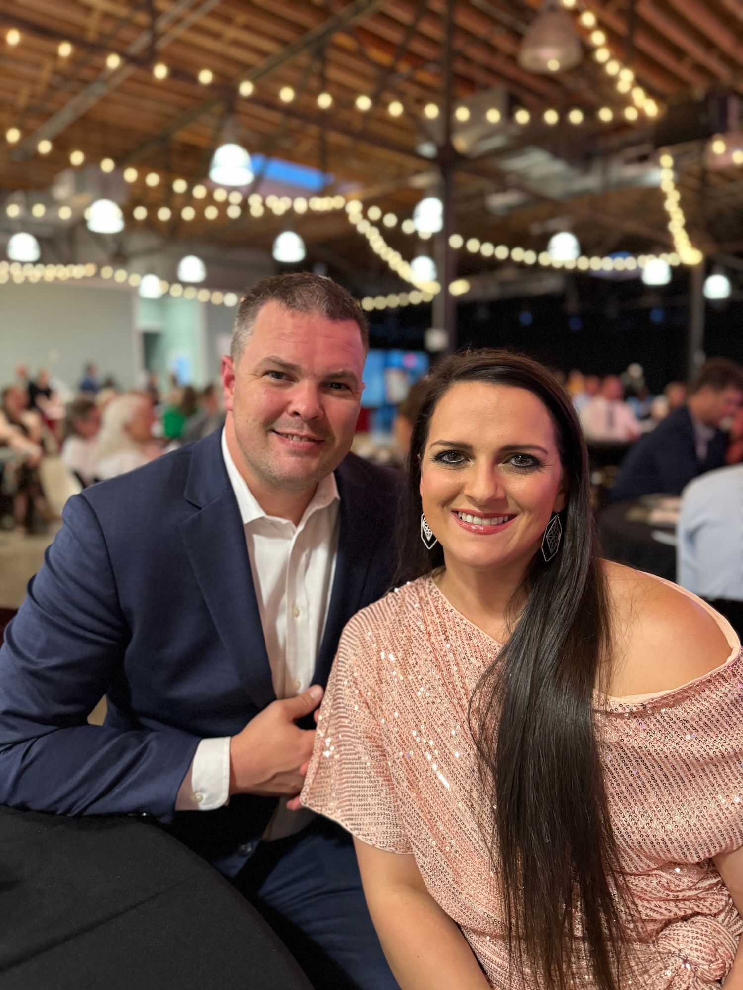 Couple at party.