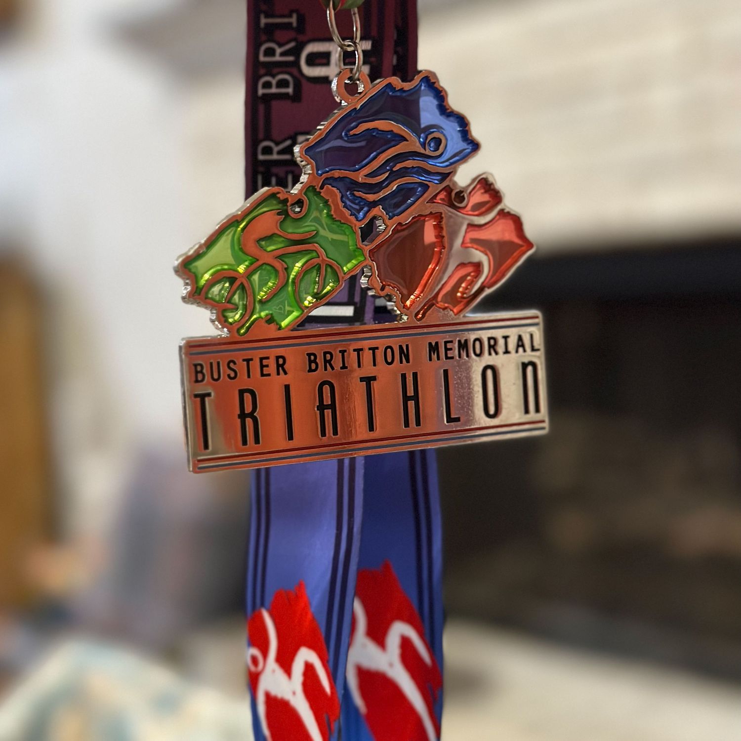 Buster Britton Memorial Triathlon medal.