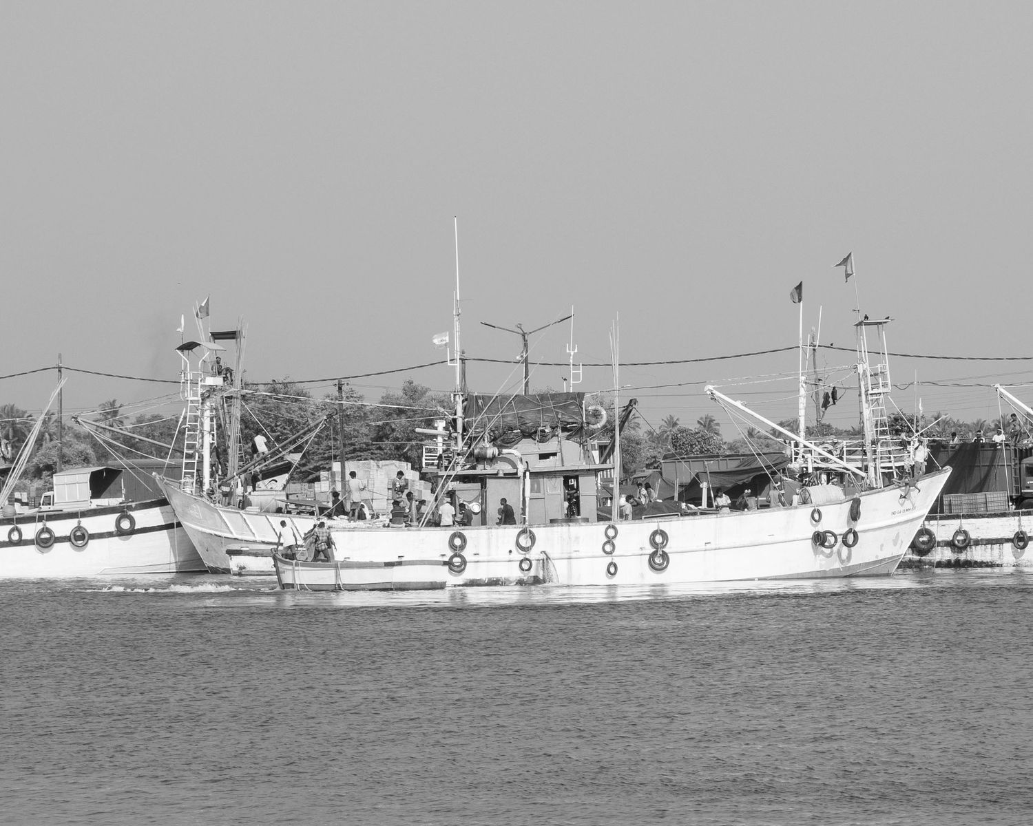 Fishing boat docked in Goa, India.