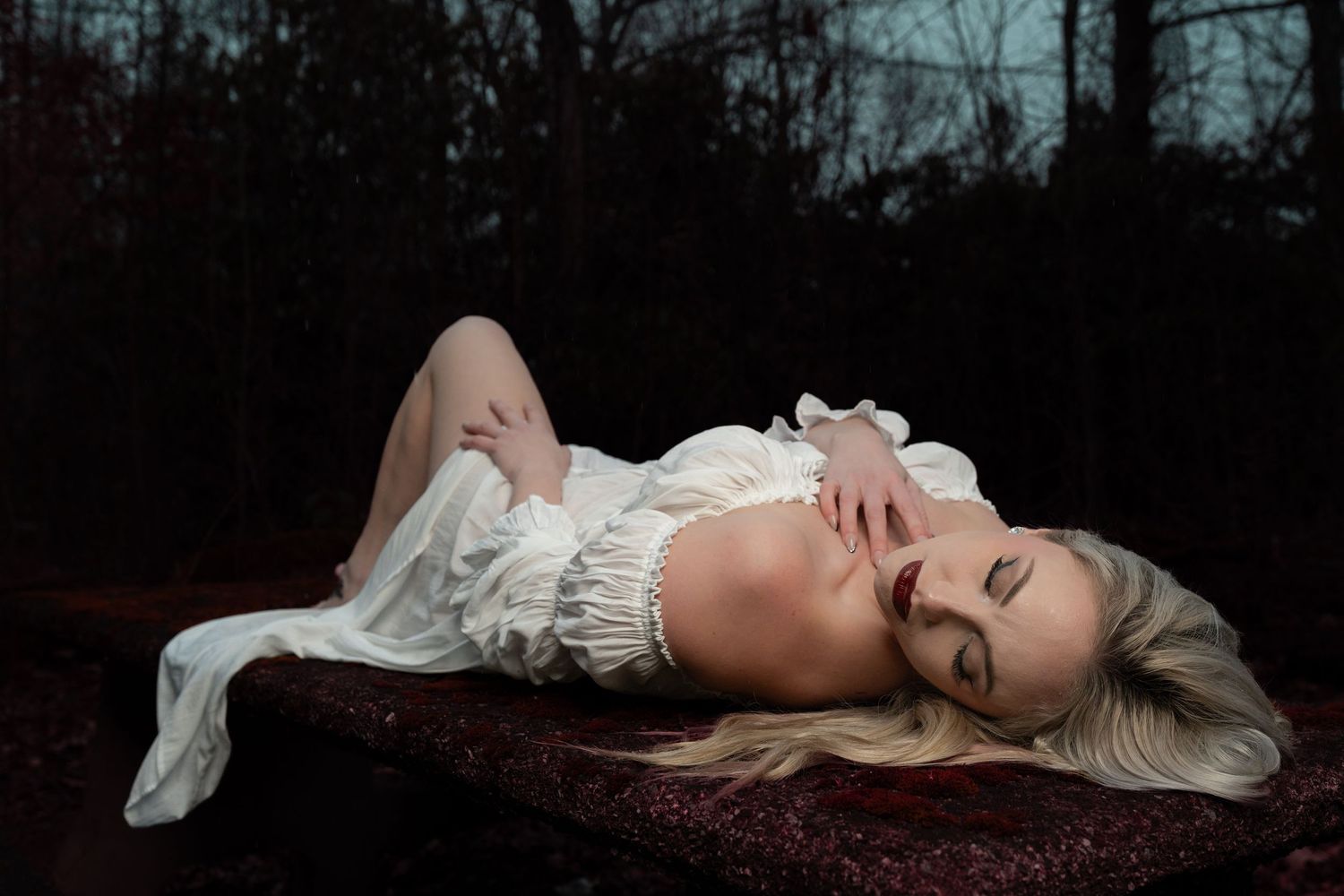 Tiffany Ingle poses for SwayOptics in stunning shot near Blue Ridge Parkway near WNC, Asheville, NC.  Asheville Premier portrait shooter