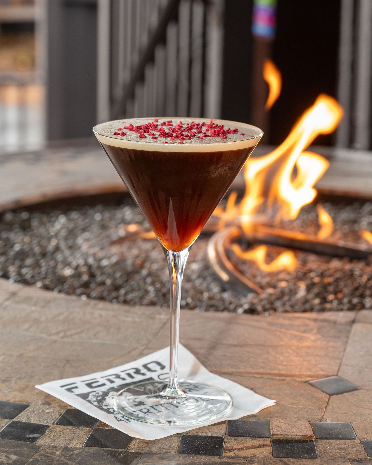 Espresso martini at FERRO restaurant in Idyllwild California. By California Food Photographer.