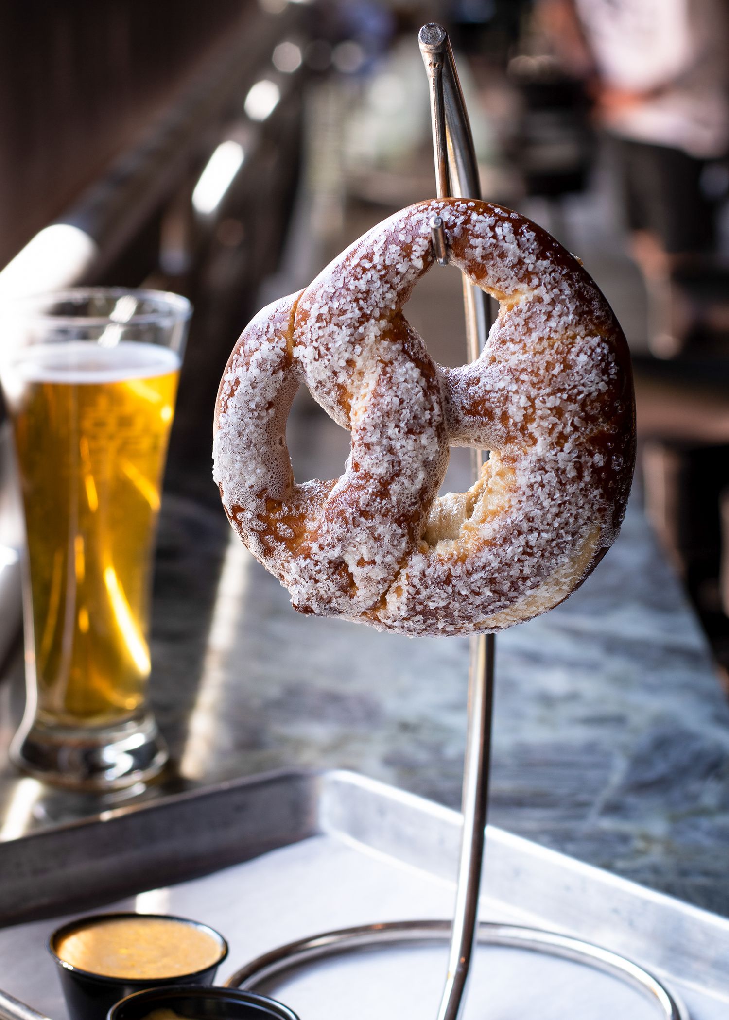 Idyllwild Brew Pub pretzel. By California Food Photographer.
