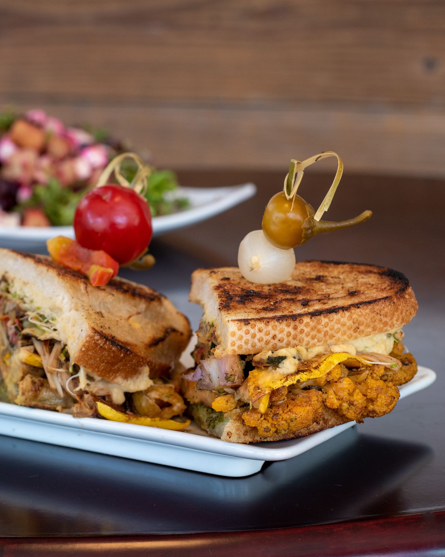 Vegetarian sandwich at restaurant Idyllwild California.