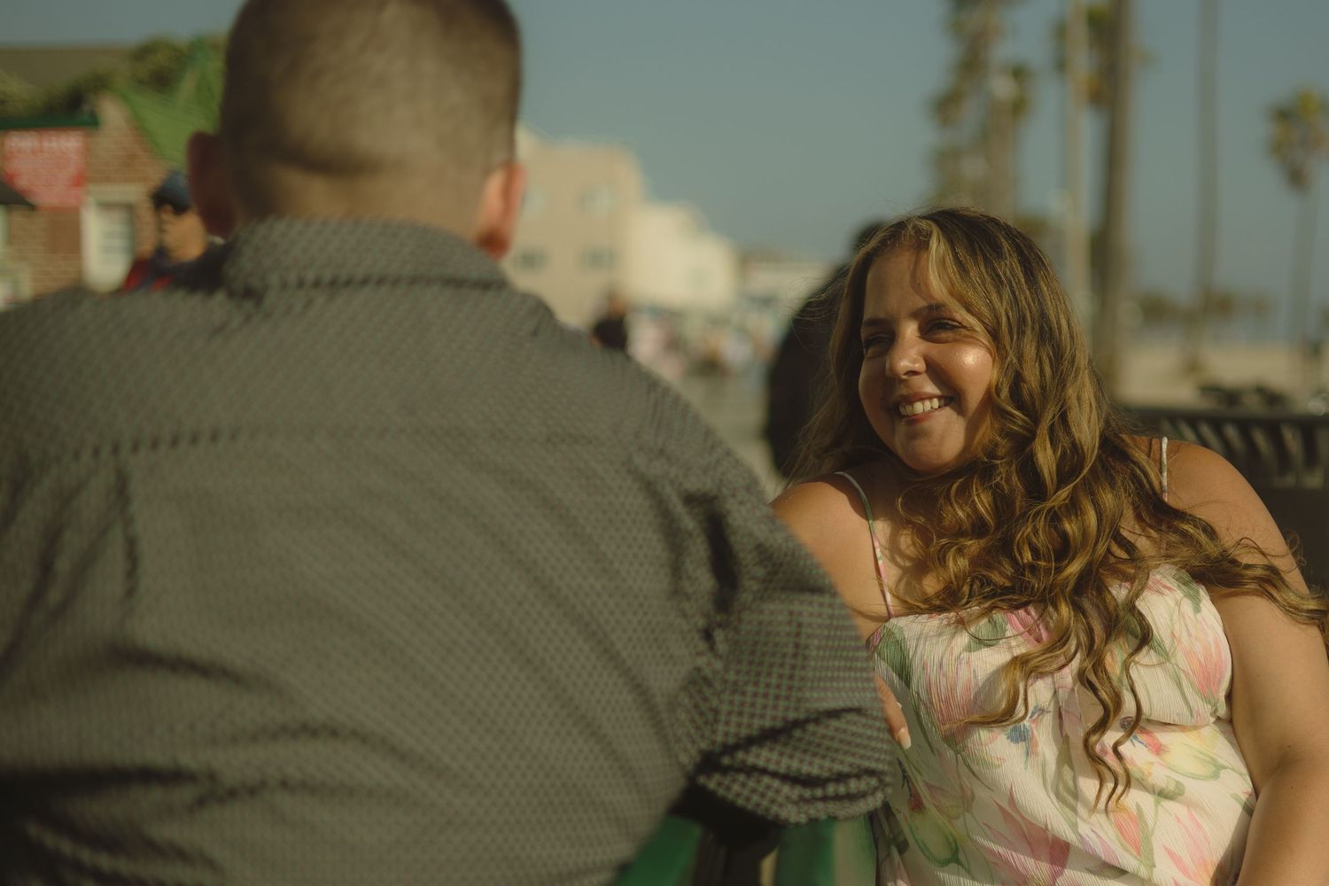 A collection of candid outdoor lifestyle photos showing people enjoying a warm, sunny day.