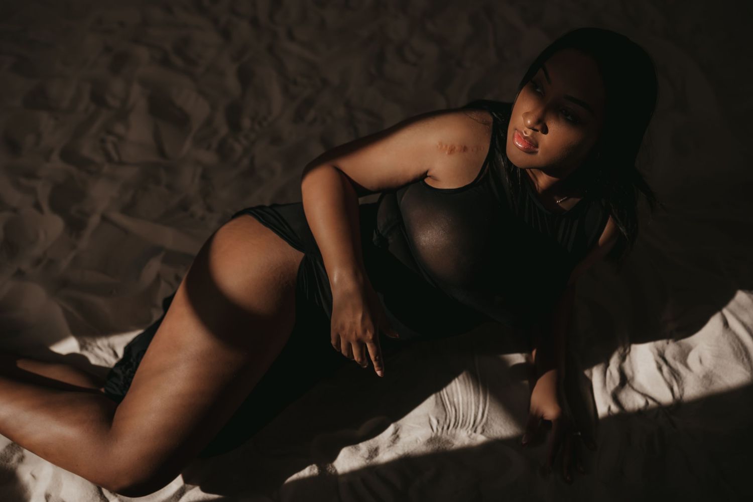 Arizona Phoenix Glendale Mesa Gilbert Peoria Chandler Maricopa top rated boudoir photographer moody editorial diverse sheer lingerie AZ