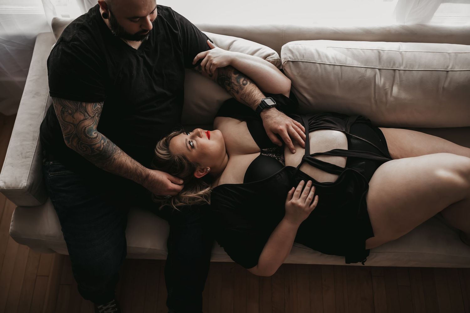 Intimate photoshoot for anniversary near Phoenix. Empowerment boudoir session for couples who’ve been through a lot. intimate couples Mesa