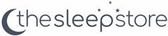 The Sleep Store minimalist logo in grey with a crescent moon icon for baby and children's sleep products.