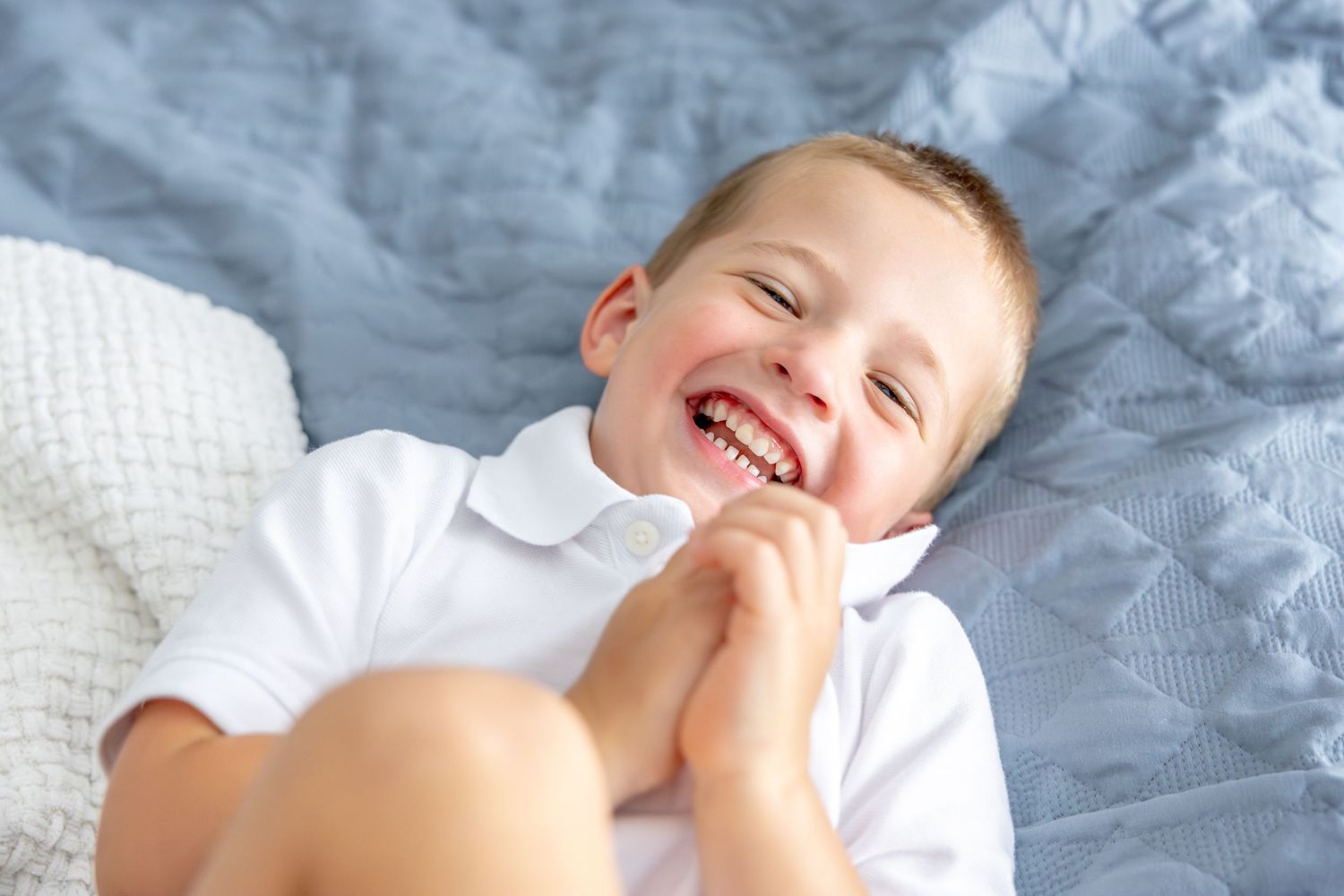 Joyful expressions captured during an intimate family photo session.