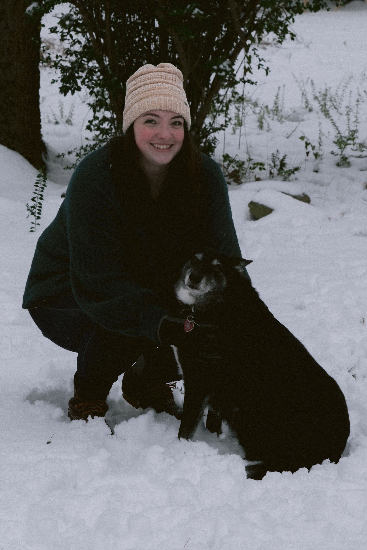 Woman with her dog in Denton, TX