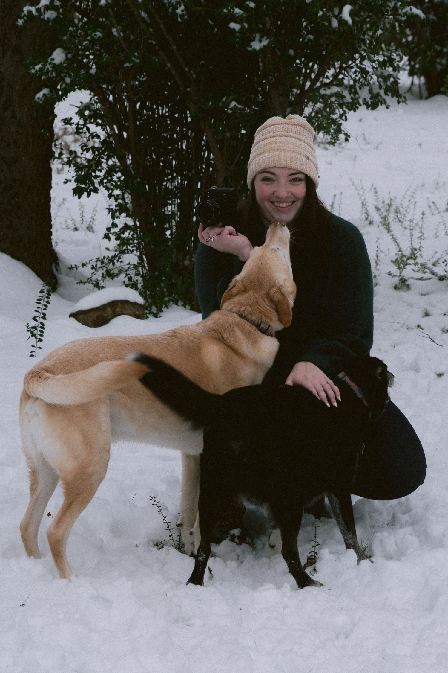 Woman with her dog in Denton, TX