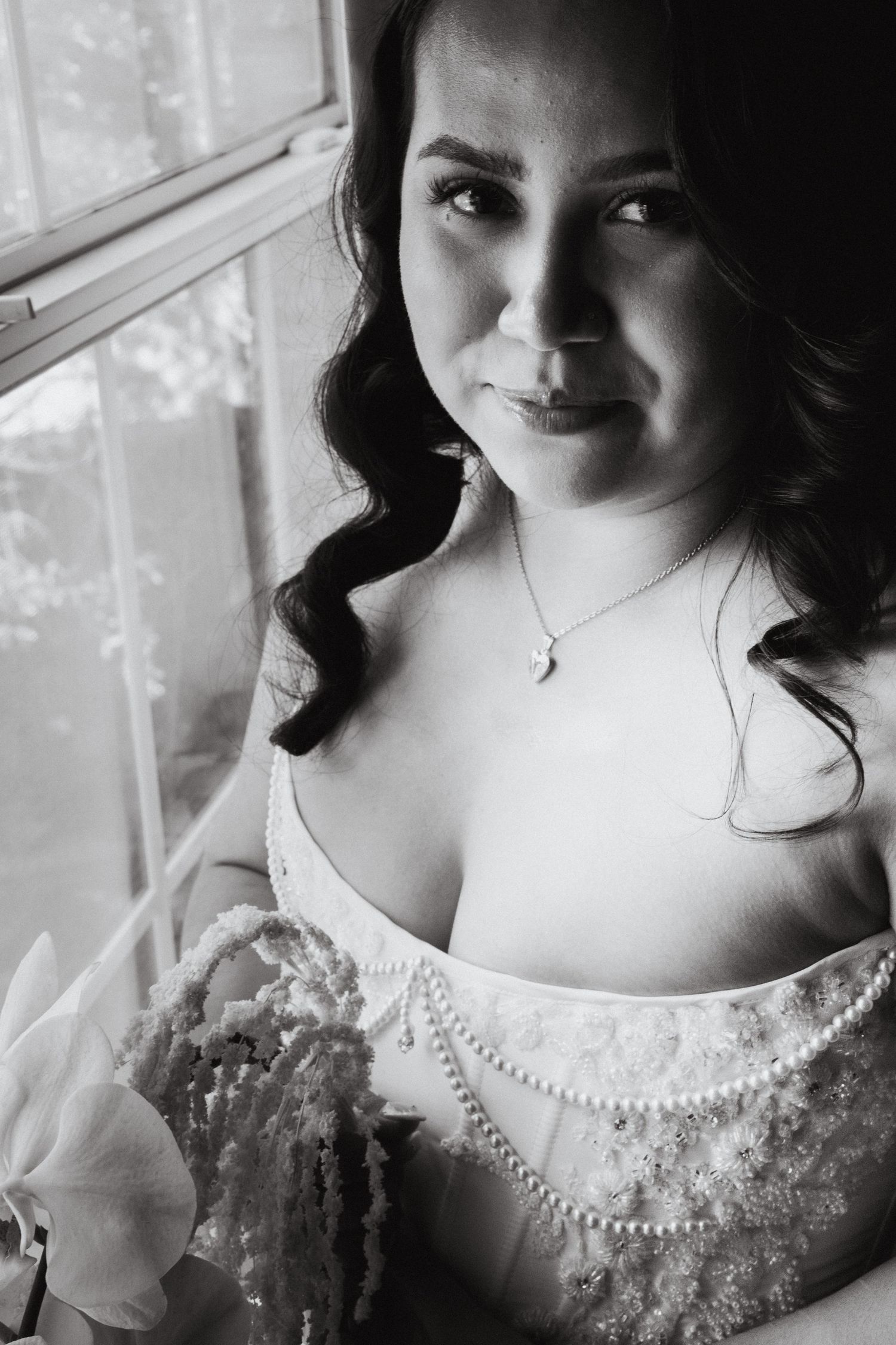 A bride preparing for her wedding in Denton, TX