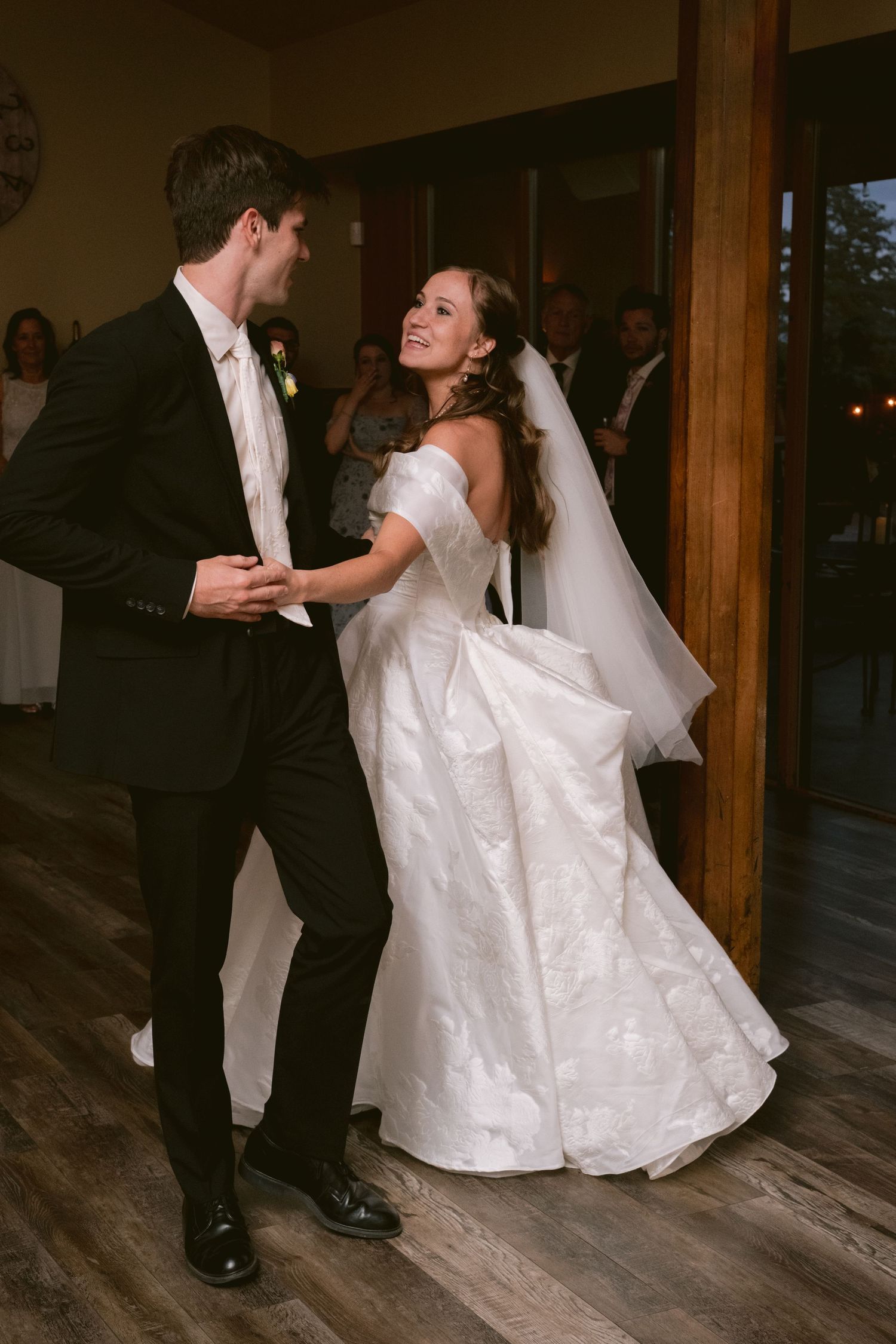 A newlywed couple at their first dance at Christie's of Genesee in Golden, Colorado
