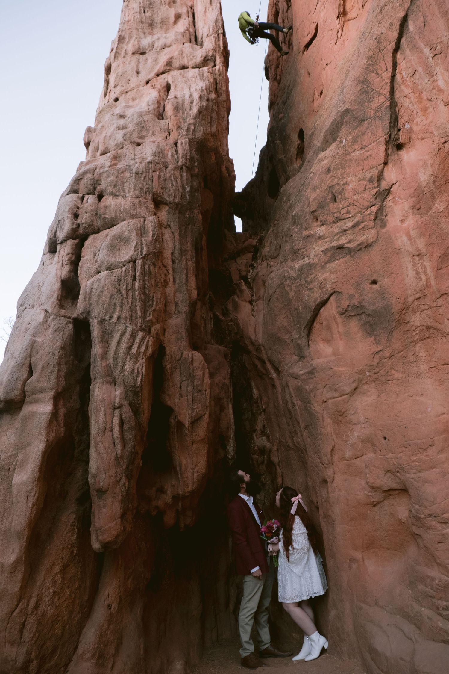 Newlyweds at their elopement at Garden of the Gods Park in Colorado, Springs, Colorado.