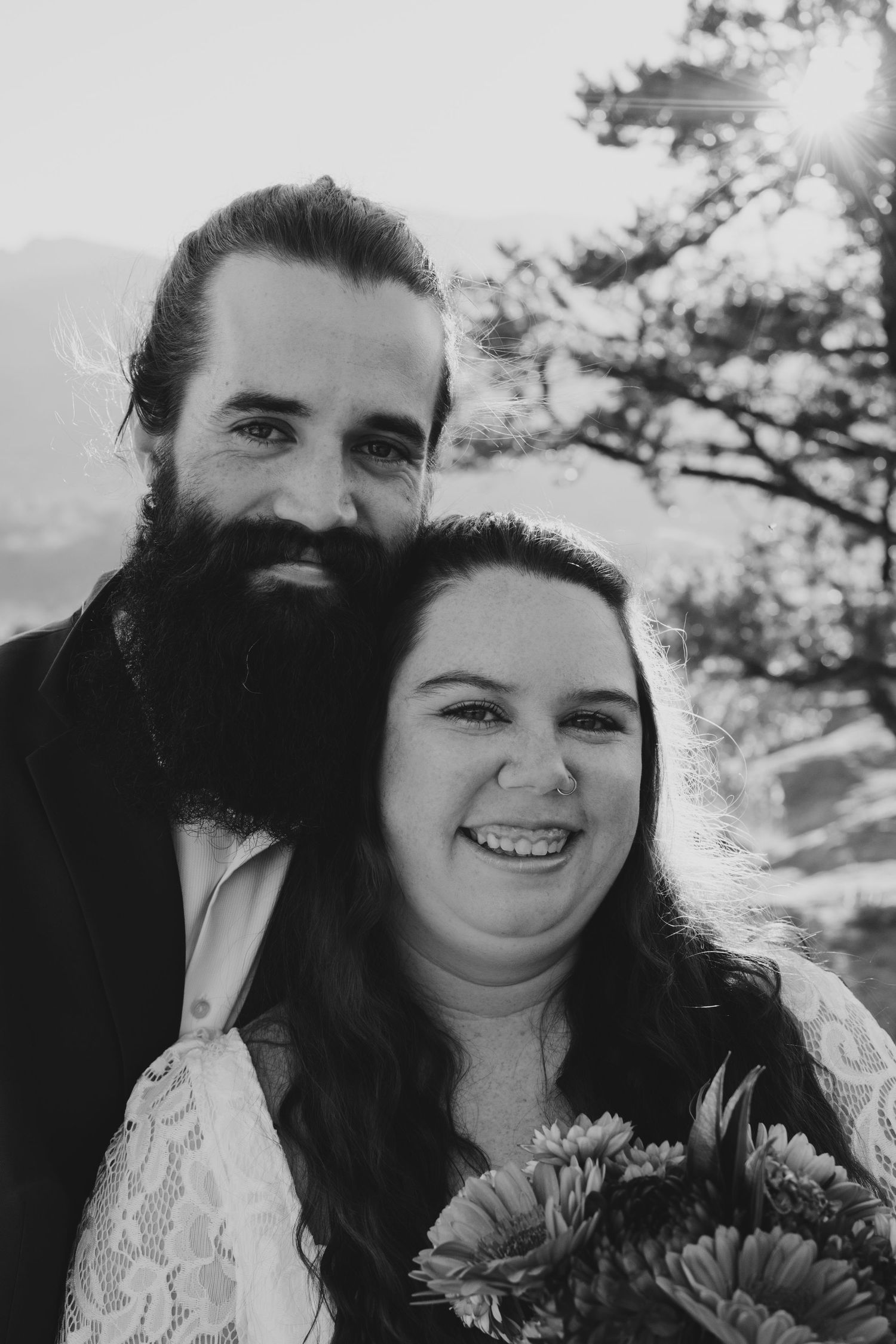 Newlyweds at their elopement at Garden of the Gods Park in Colorado, Springs, Colorado.