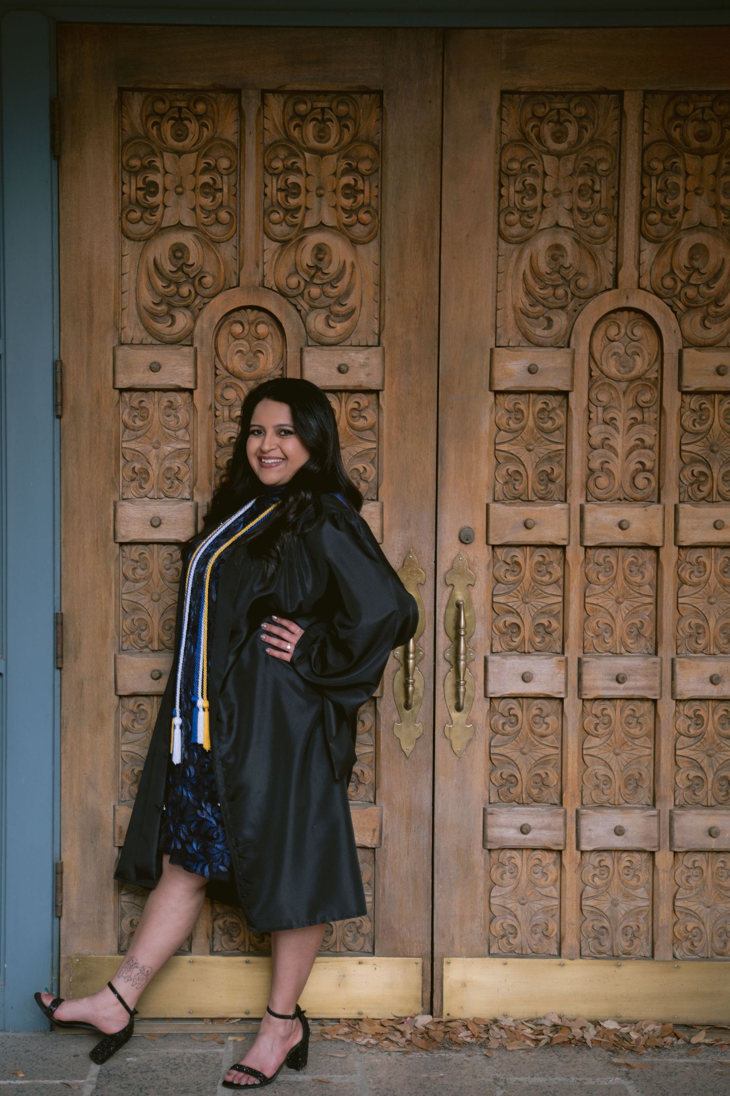 A graduate at the Mandalay Canal Walk in Las Colinas, TX