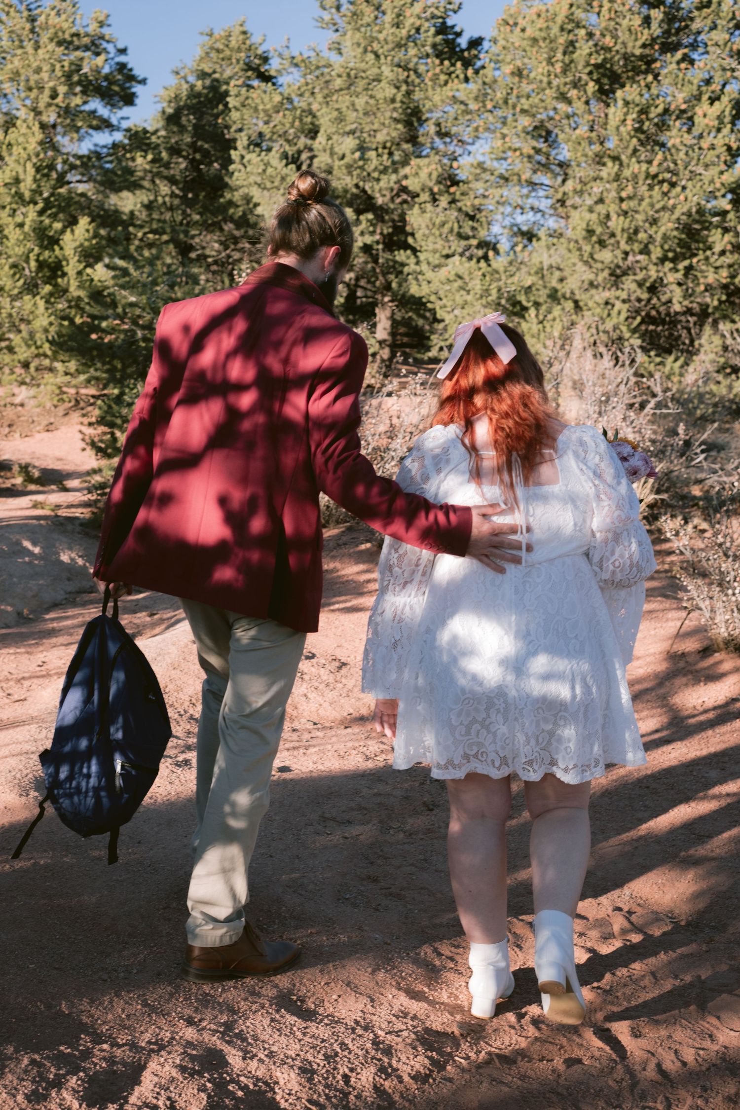 Newlyweds at their elopement at Garden of the Gods Park in Colorado, Springs, Colorado.