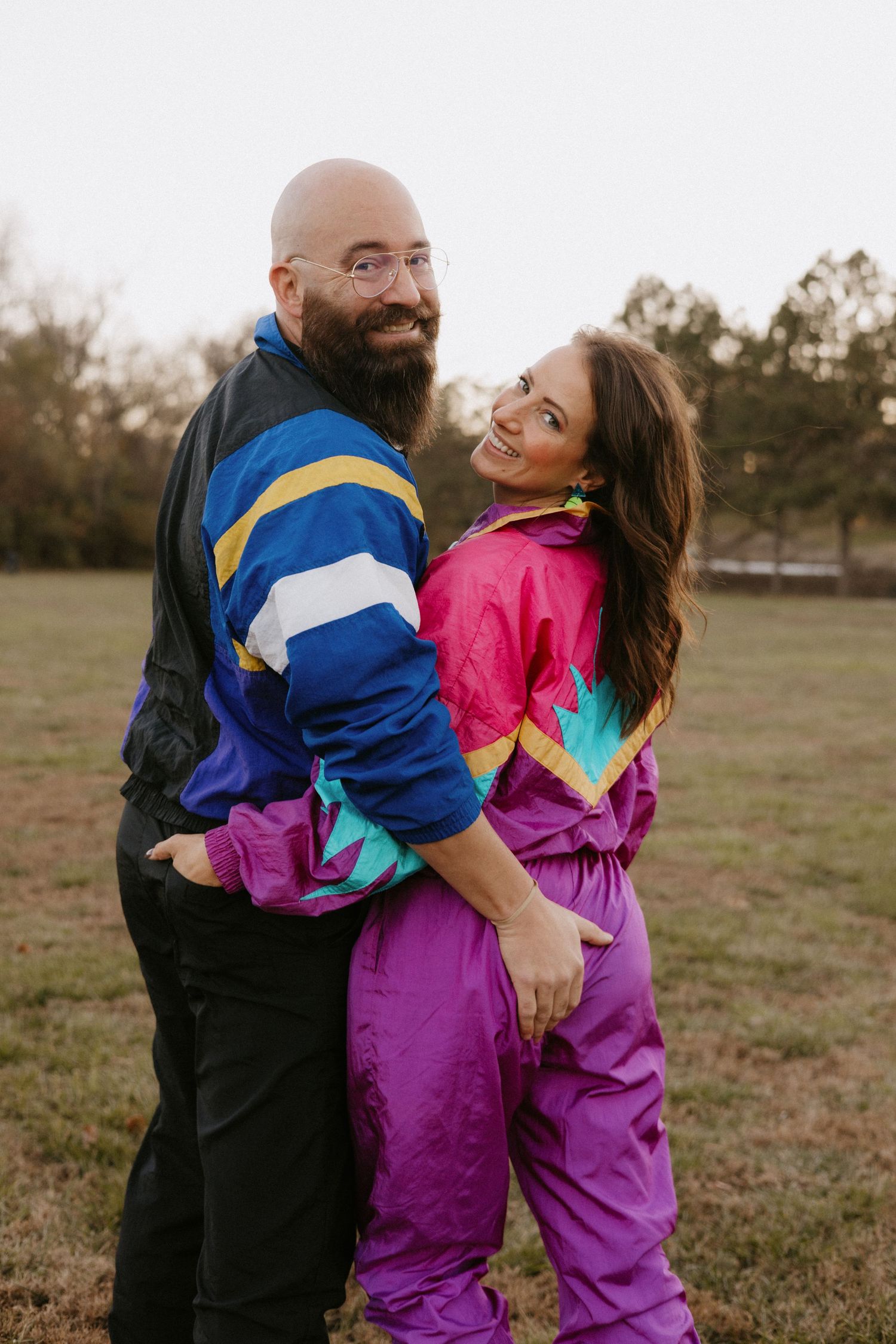80's inspired engagement session in Plattsmouth Nebraska
