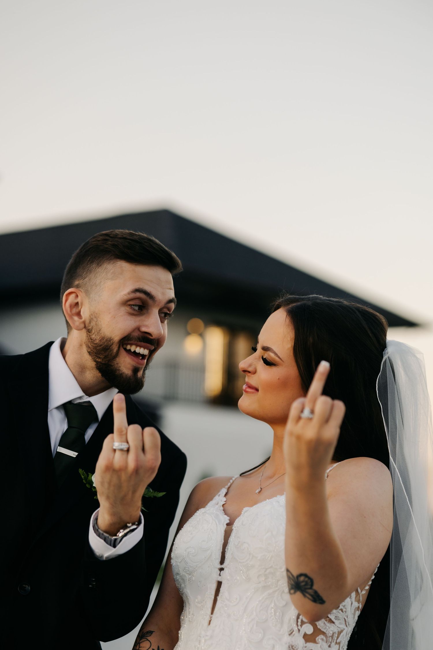 Golden hour portraits of the wedding couple at The Acreage in Palmyra Nebraska for a fall wedding.