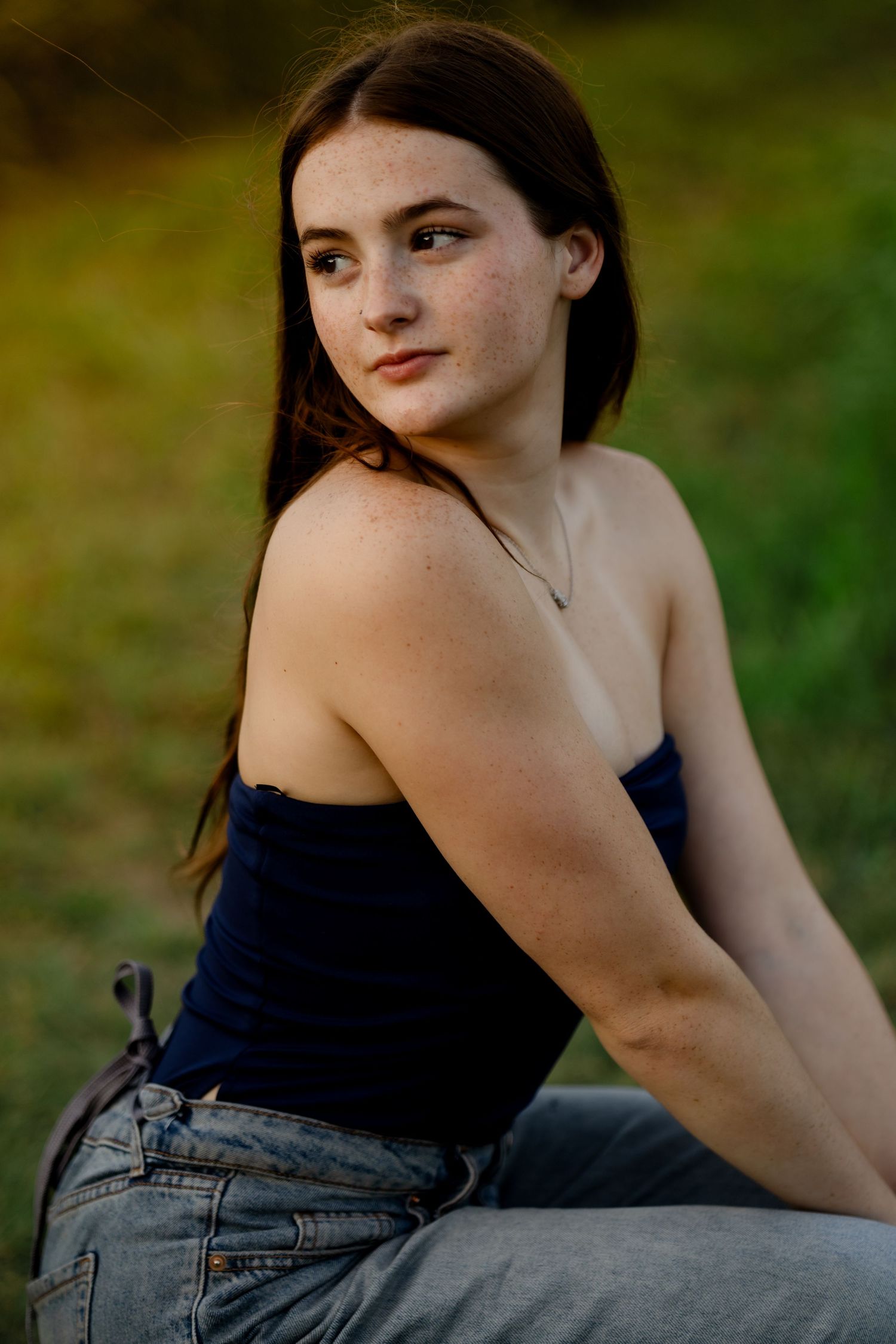 Papillion Nebraska high school senior, park portraits at golden hour.