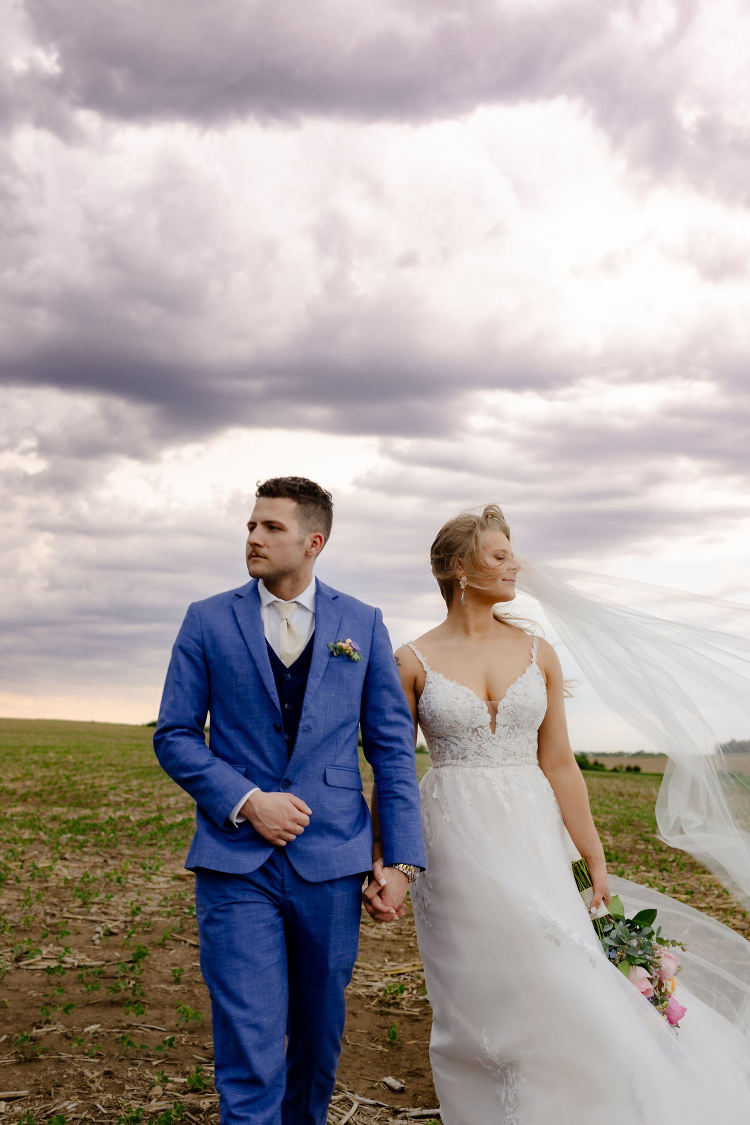 Couple portraits during golden hour at Sparks Barn Louisville Nebraska